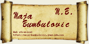 Maja Bumbulović vizit kartica